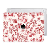 Coque Macbook - Toile de Jouy Rouge